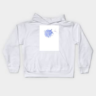 Geometric bird with water color splatters Kids Hoodie